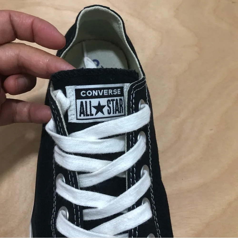 Converse All Star Low-Top Sneakers Black White Canvas Unisex Women 9.5 Men 7.5